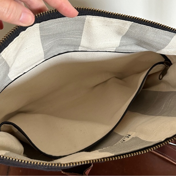 R Riveter Otto Black Canvas Crossbody Bag Tote Leather Military - Picture 12 of 17